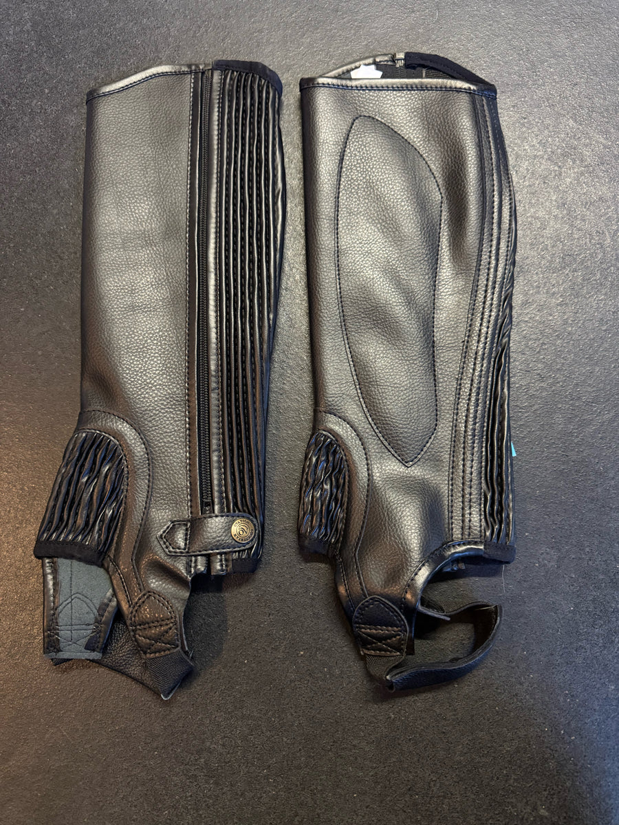 Demi-chaps équitation Enfant Ovation EquiStretch II – Noir, Taille 12-14 Ans (Neuf)